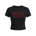 czarna koszulka z napisem i support mans right to stfu