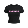 czarna koszulka z napisem mommy